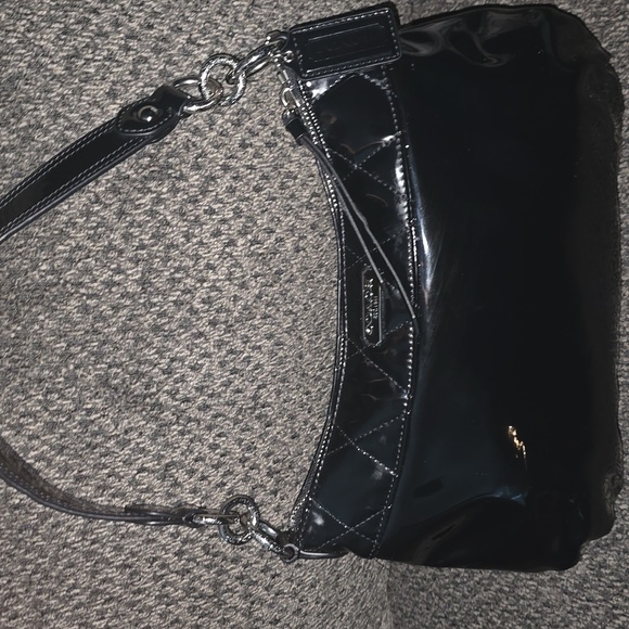 Coach Poppy Liquid Gloss GroovyBlack Small Tote - Picture 5 of 15